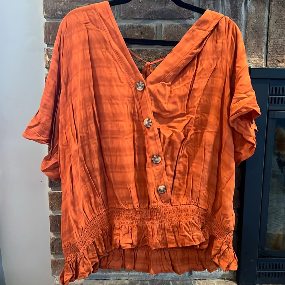 Maurice’s, 2XL, Burnt Orange, Cropped Blouse